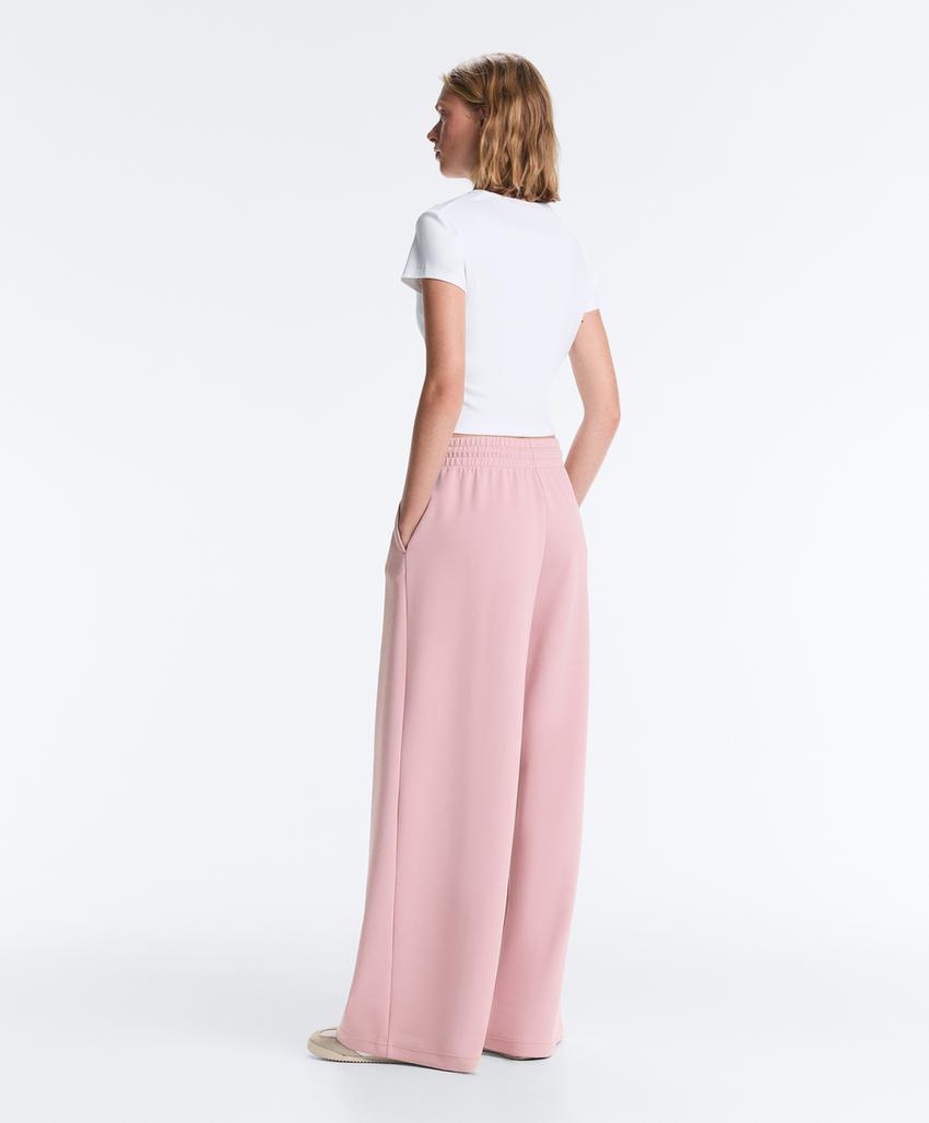 Прямые брюки из хлопка пике со складками