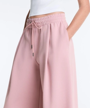 Прямые брюки из хлопка пике со складками- Заказать в России