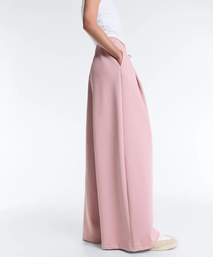 Прямые брюки из хлопка пике со складками- Заказать в России