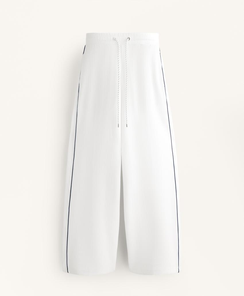 Брюки-пике с боковым Piping из хлопка