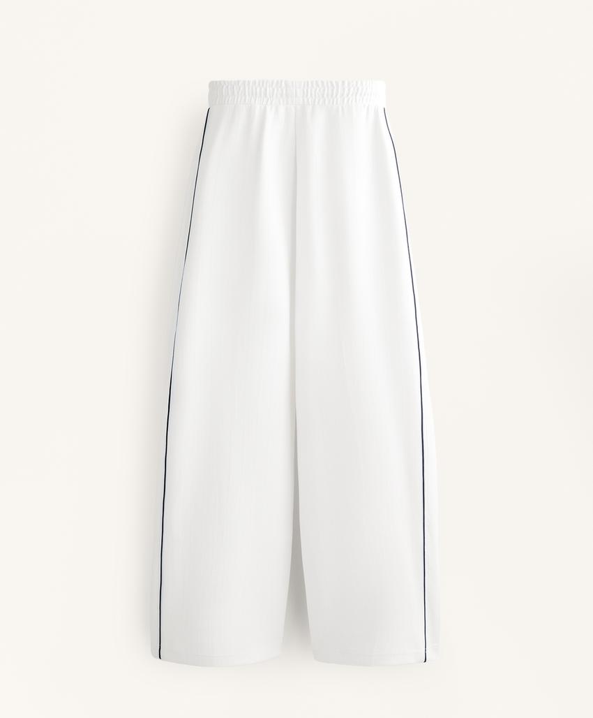 Брюки-пике с боковым Piping из хлопка