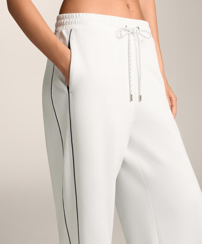 Брюки-пике с боковым Piping из хлопка