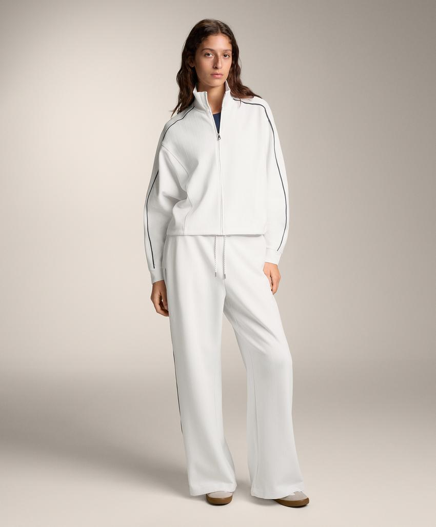 Брюки-пике с боковым Piping из хлопка