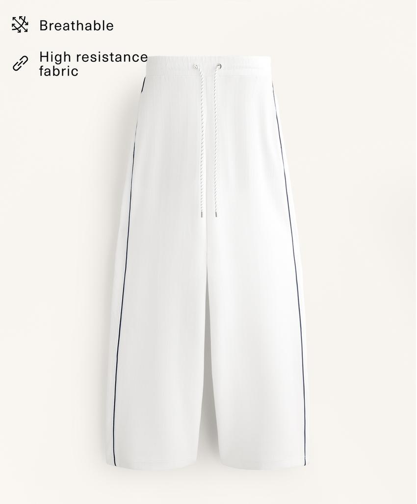 Брюки-пике с боковым Piping из хлопка