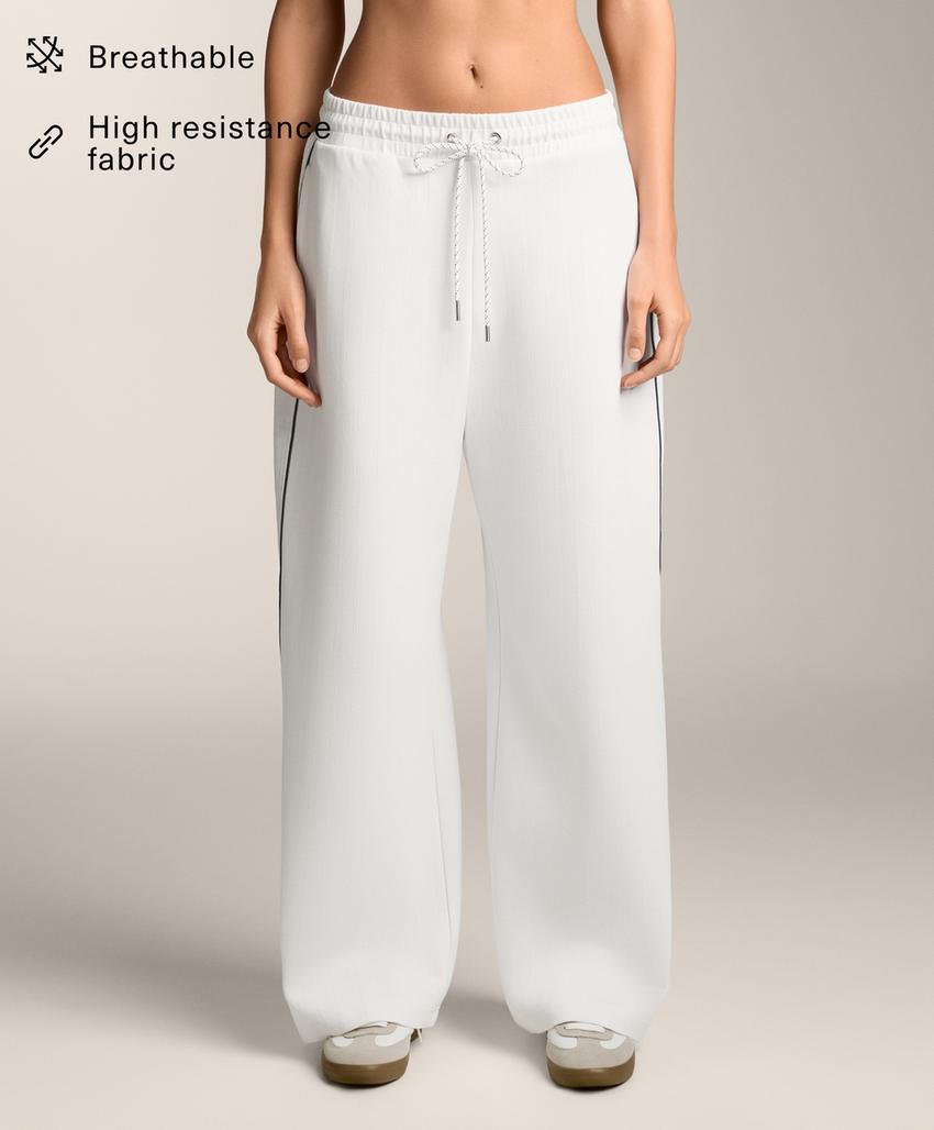 Брюки-пике с боковым Piping из хлопка