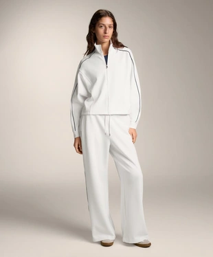 Брюки-пике с боковым Piping из хлопка- Заказать в России