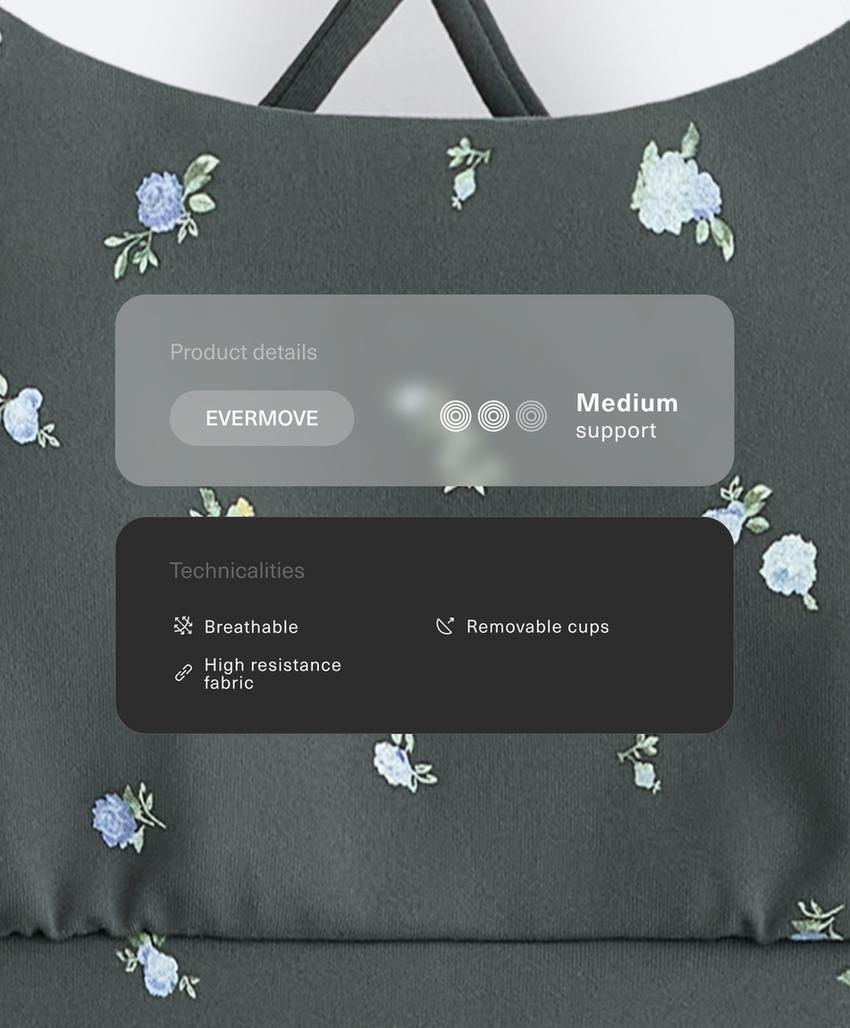 Спортивный бюстгальтер Evermove с цветочным принтом
