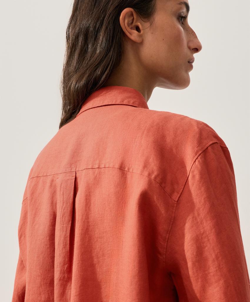 Рубашка из 100% льна с карманами