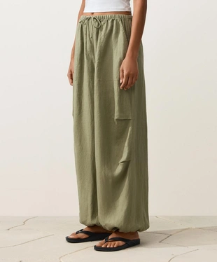 Брюки-блумберы карго из 100%-го льна- Заказать в России