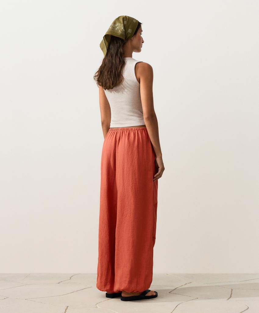 Брюки-блумберы карго из 100%-го льна