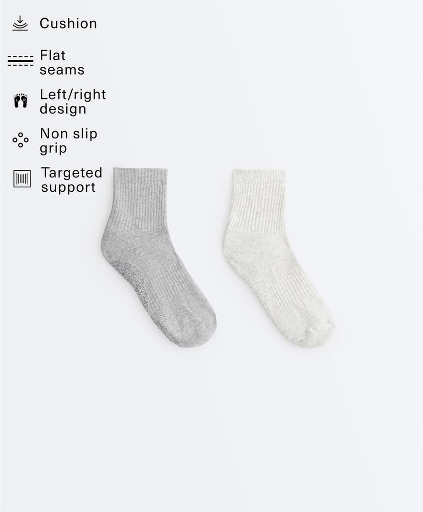 2 пары укороченных носков для йоги и пилатеса с хлопком
