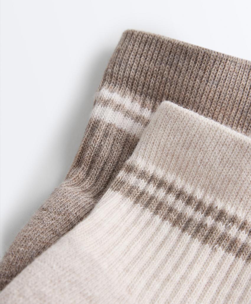 2 пары укороченных носков для йоги и пилатеса с уплотнением из хлопка