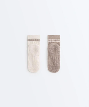 2 пары укороченных носков для йоги и пилатеса с уплотнением из хлопка- Заказать в России