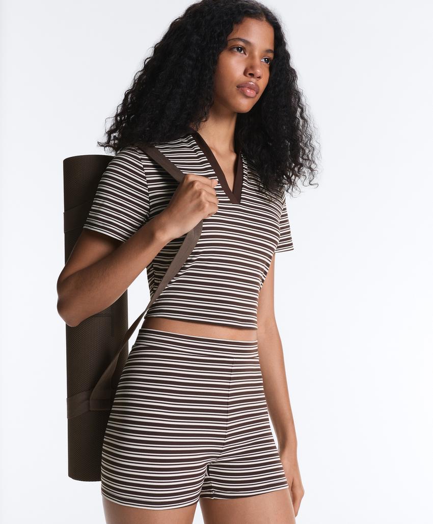 Велосипедки Hot pants Comfortlux с высокой посадкой, 5 см, в полоску