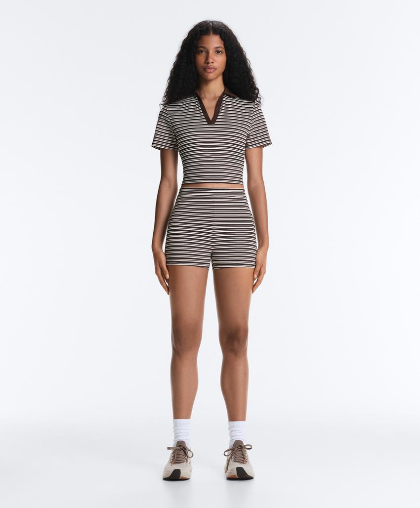 Велосипедки Hot pants Comfortlux с высокой посадкой, 5 см, в полоску