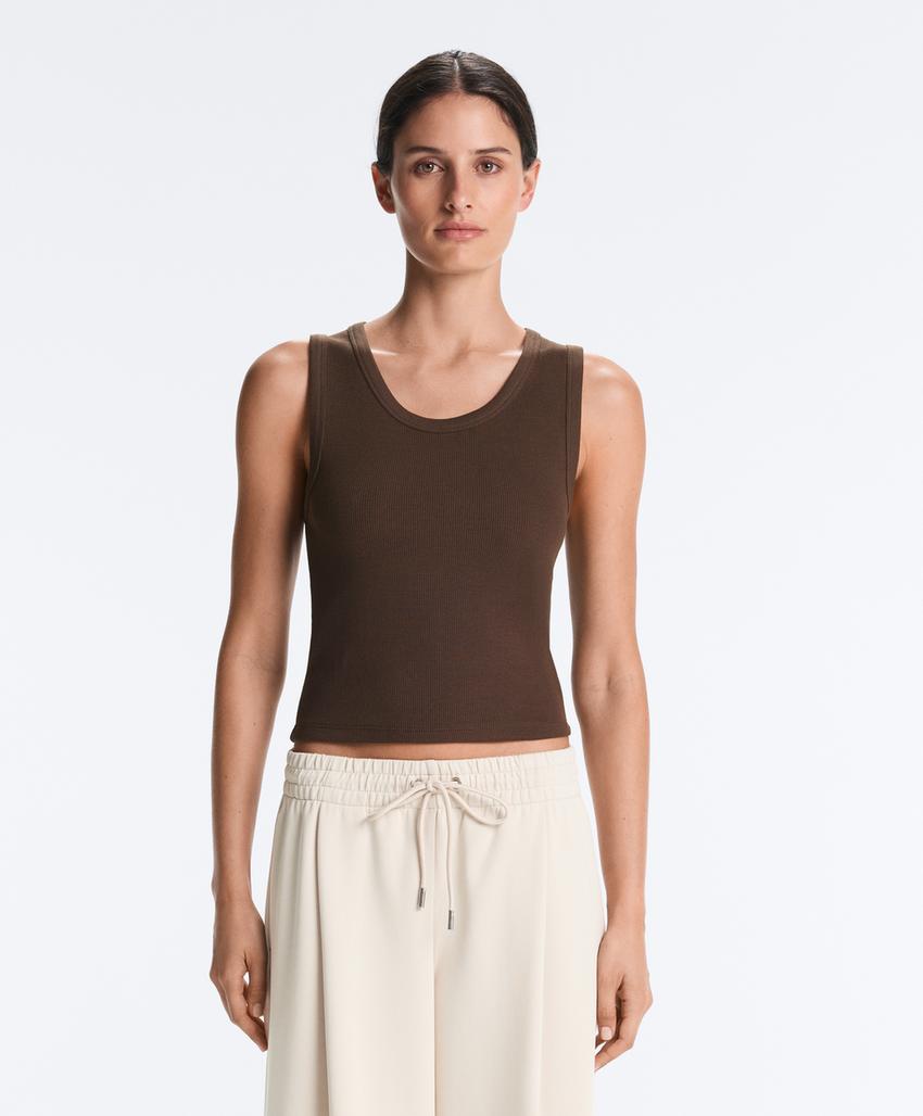 Майка Rib с широкими бретельками из хлопка и модала