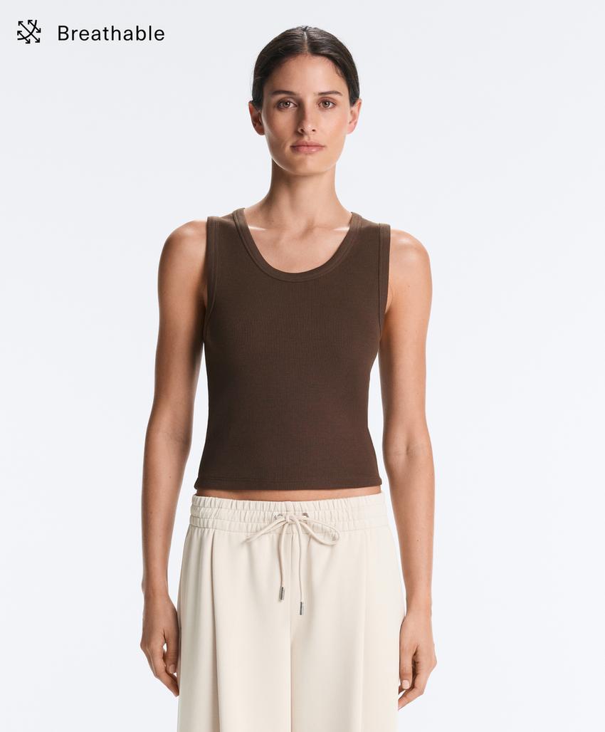 Майка Rib с широкими бретельками из хлопка и модала