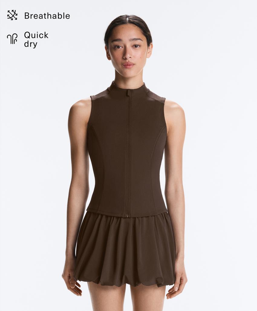 Футболка без рукавов на молнии