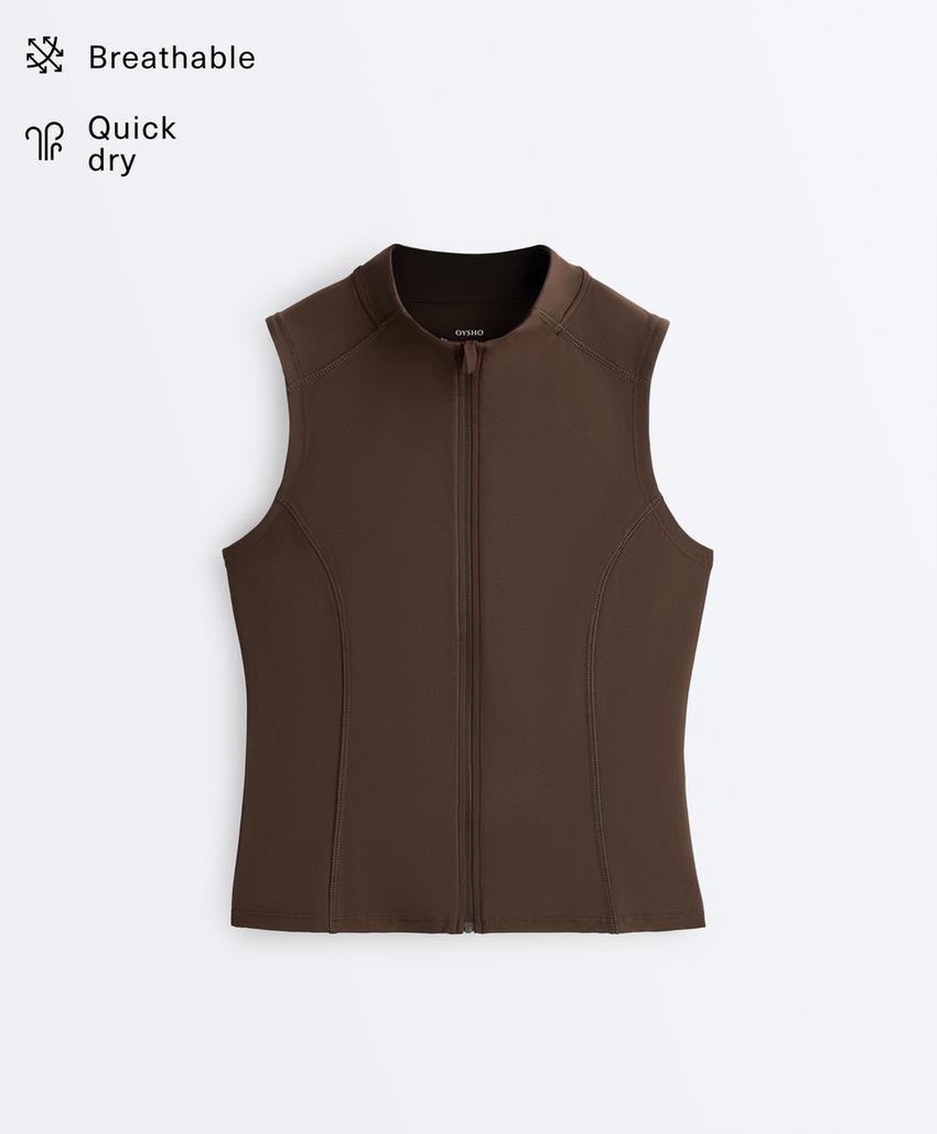 Футболка без рукавов на молнии