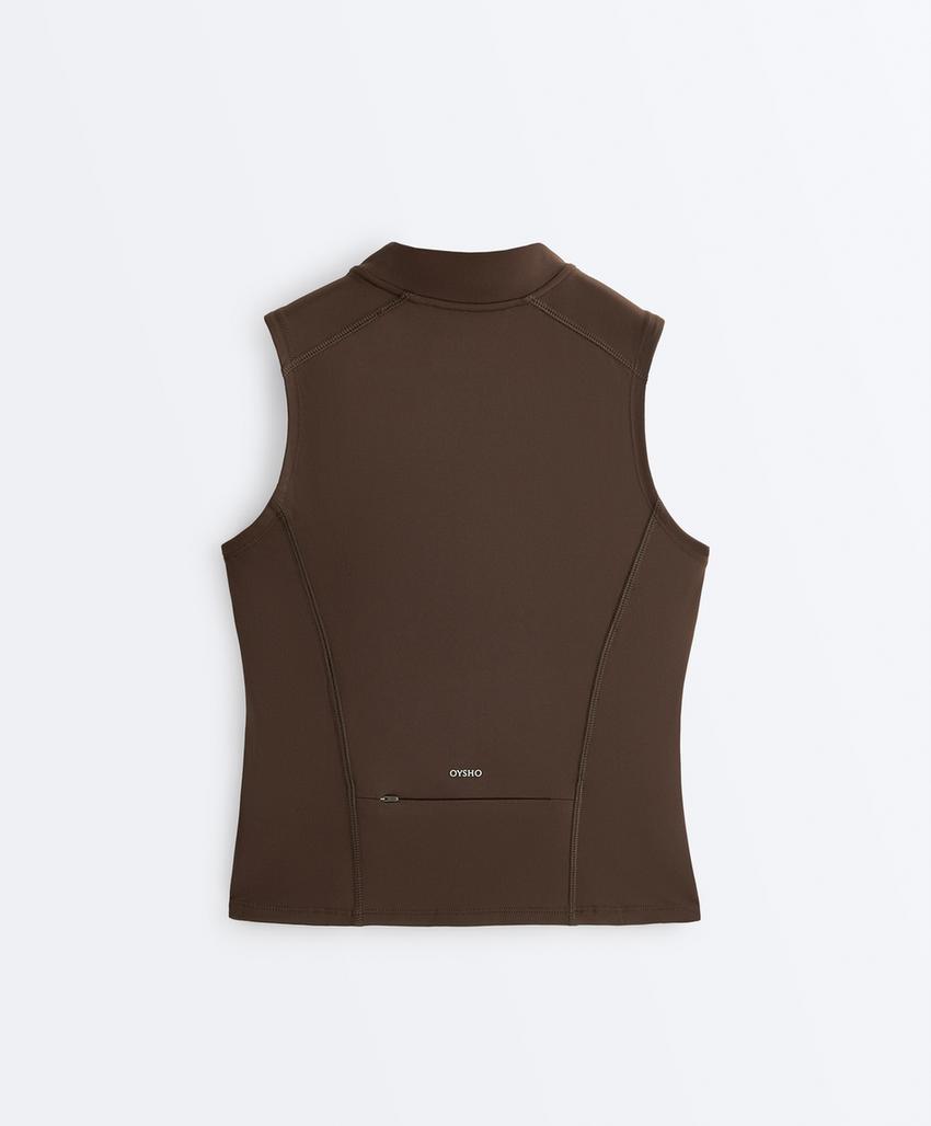 Футболка без рукавов на молнии