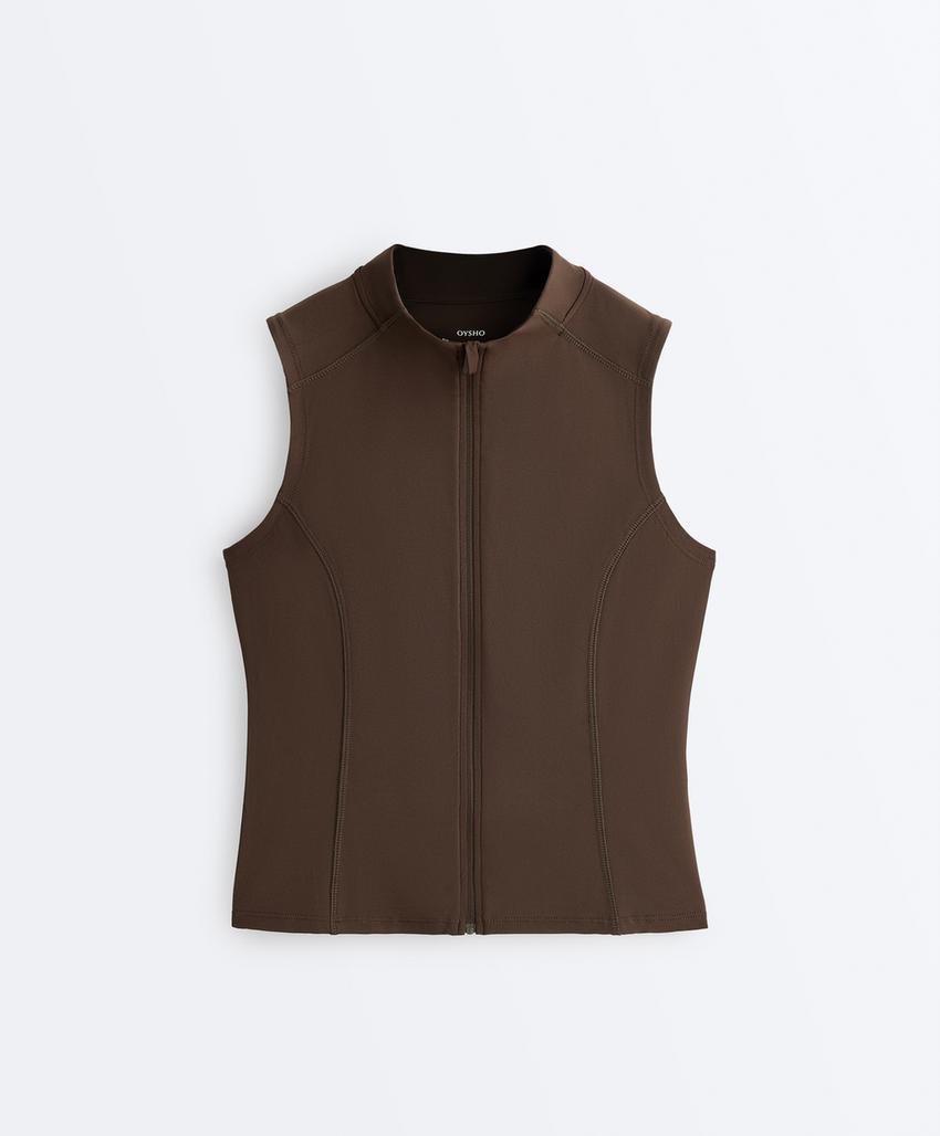 Футболка без рукавов на молнии