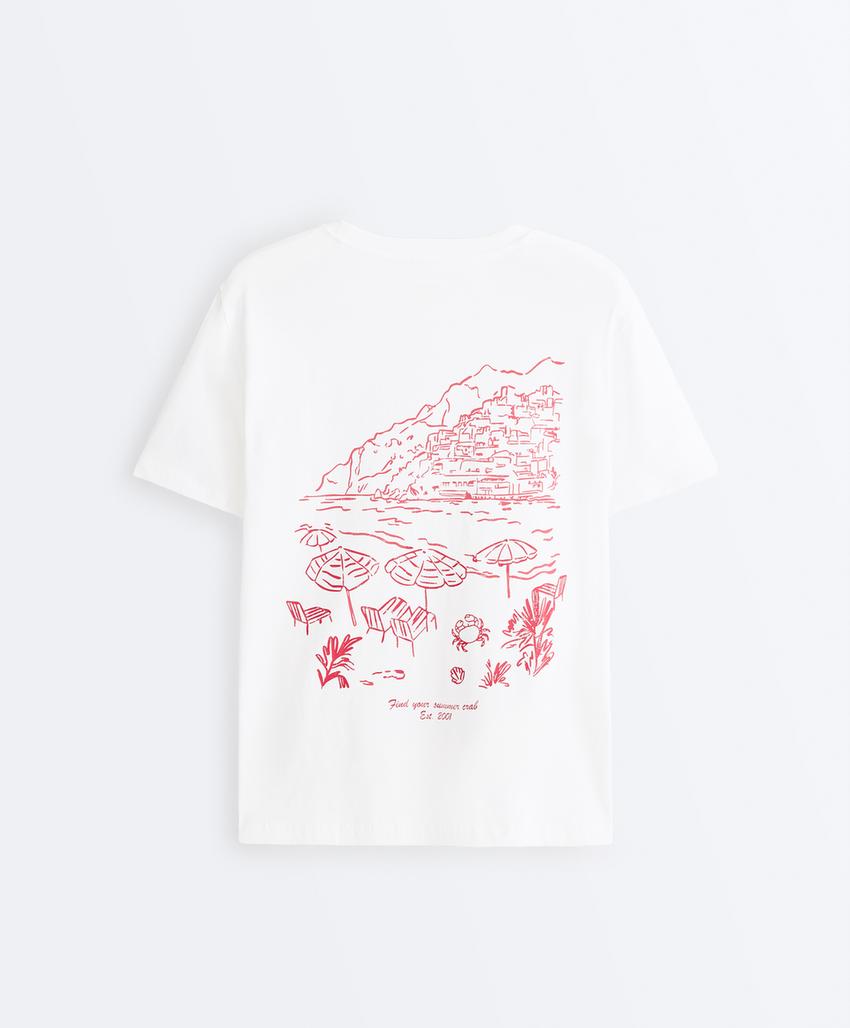 Футболка boxy с короткими рукавами и надписью из смесового хлопка