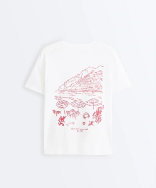 Футболка boxy с короткими рукавами и надписью из смесового хлопка- Заказать в России