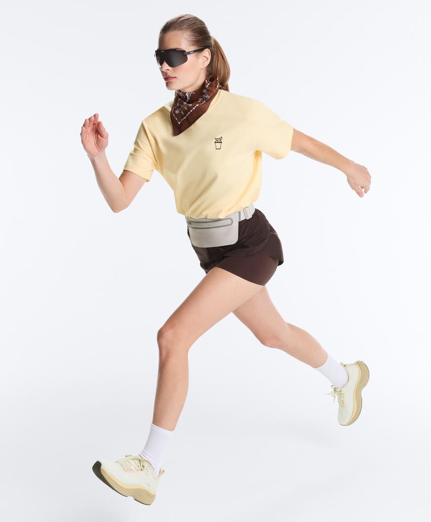 Футболка Boxy из смесового хлопка с надписью