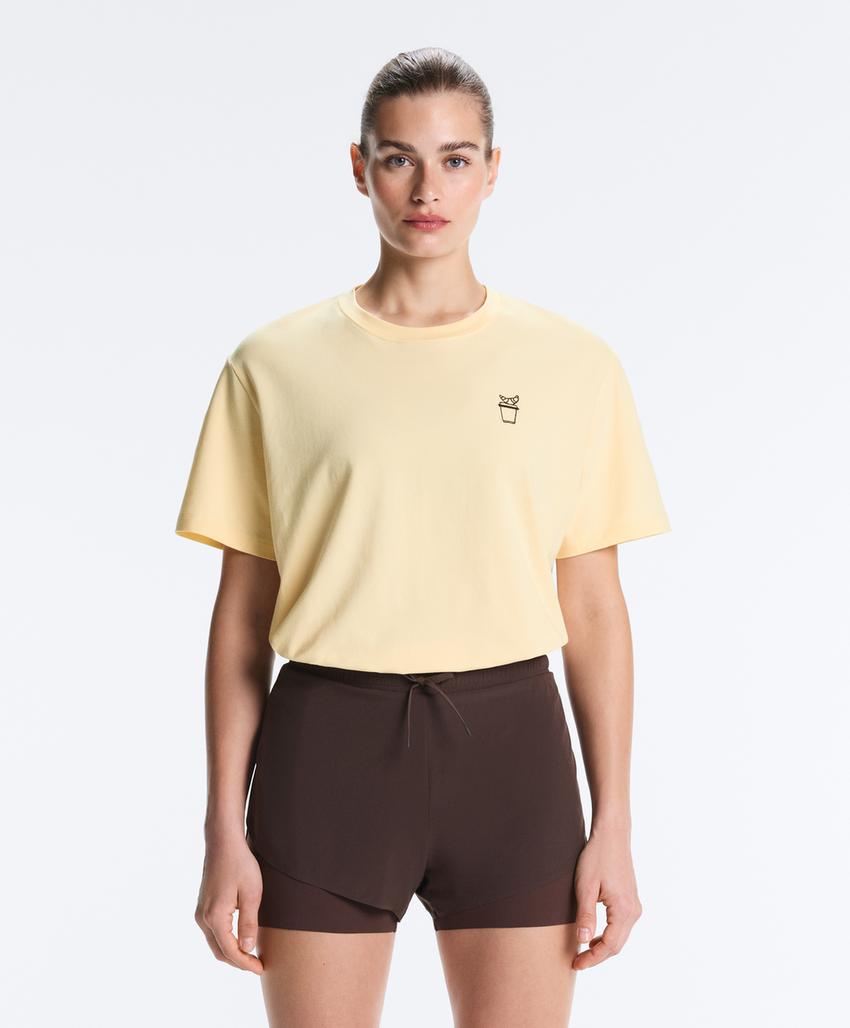 Футболка Boxy из смесового хлопка с надписью