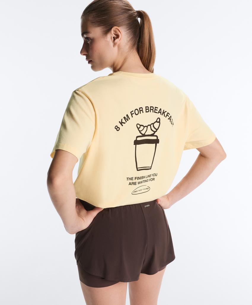 Футболка Boxy из смесового хлопка с надписью