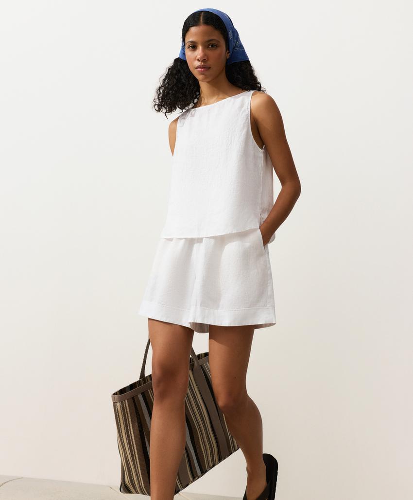 Шорты из 100% льна