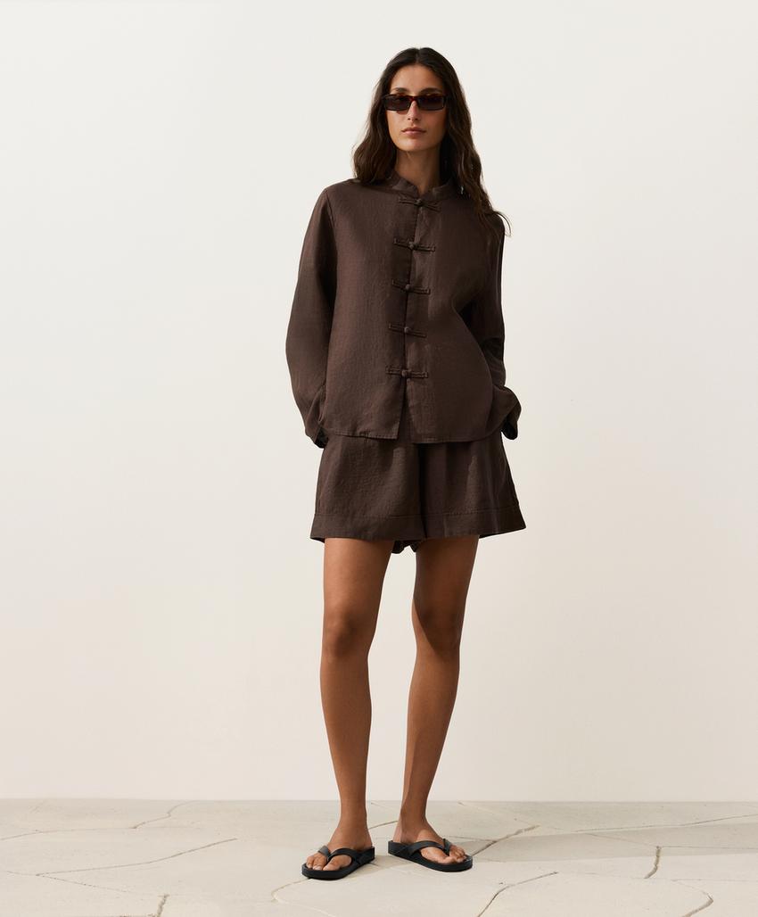 Шорты из 100% льна