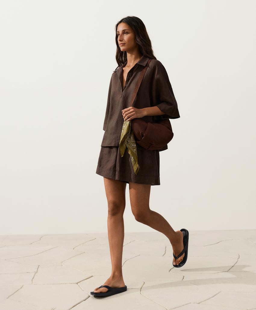 Шорты из 100% льна