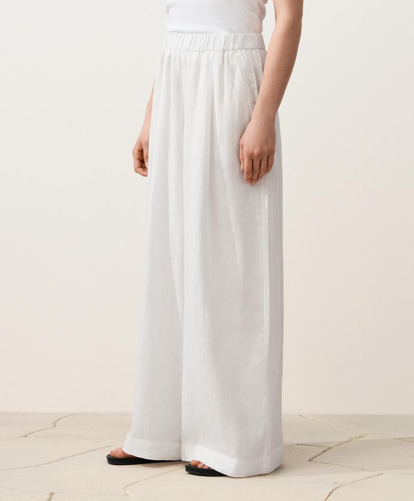 Брюки широкого кроя из 100%-го льна