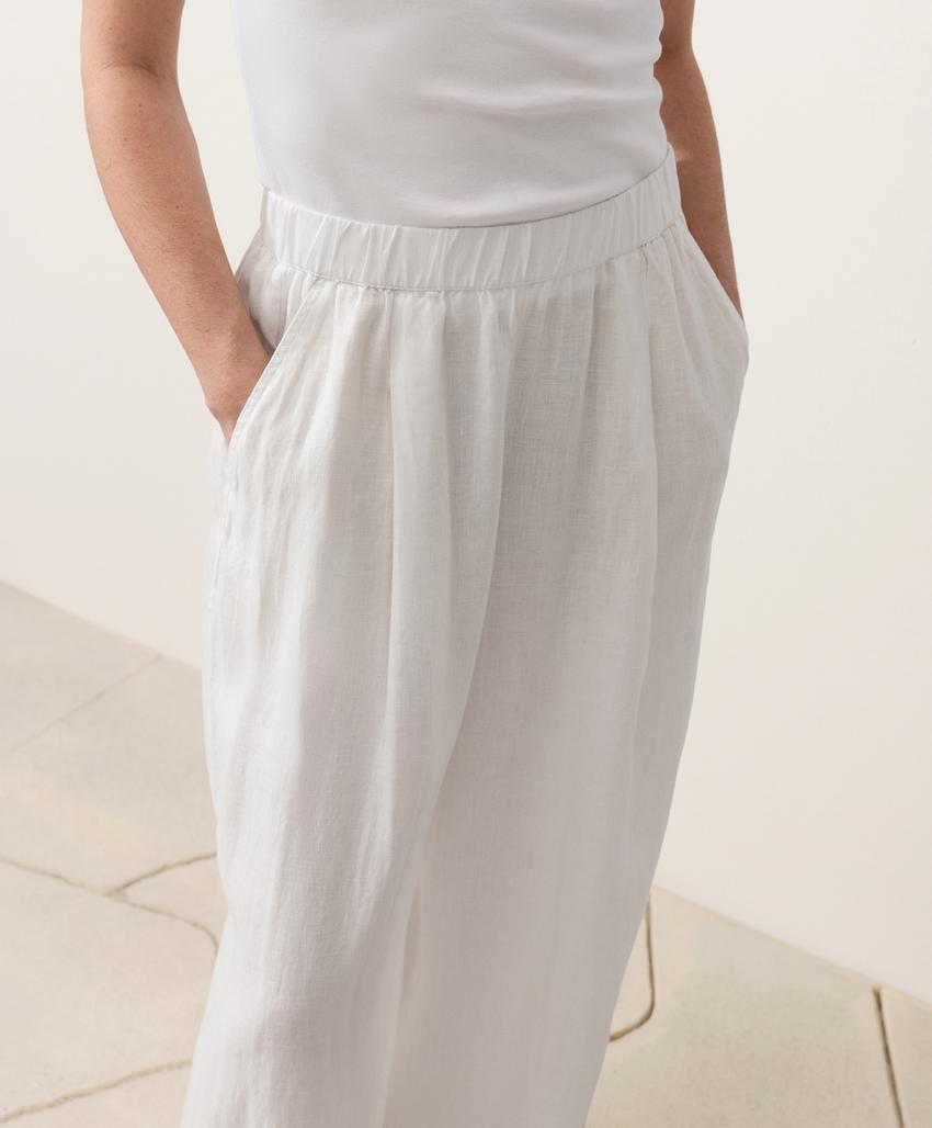 Брюки широкого кроя из 100%-го льна