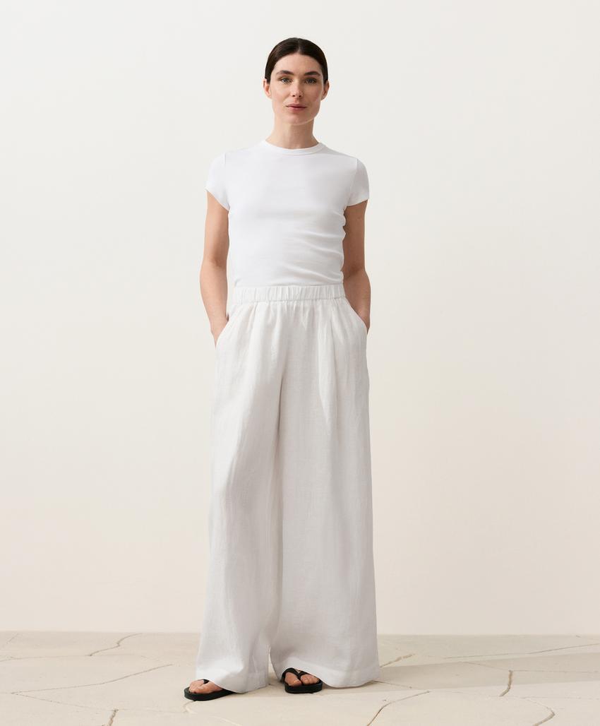 Брюки широкого кроя из 100%-го льна