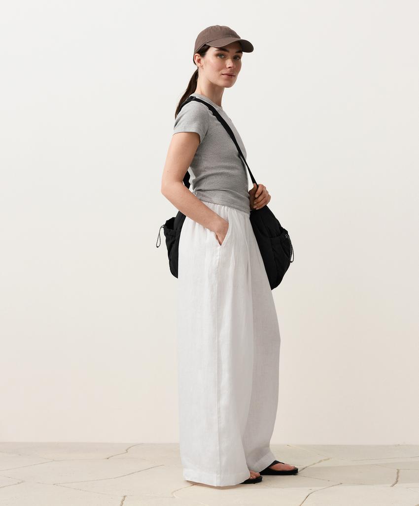 Брюки широкого кроя из 100%-го льна