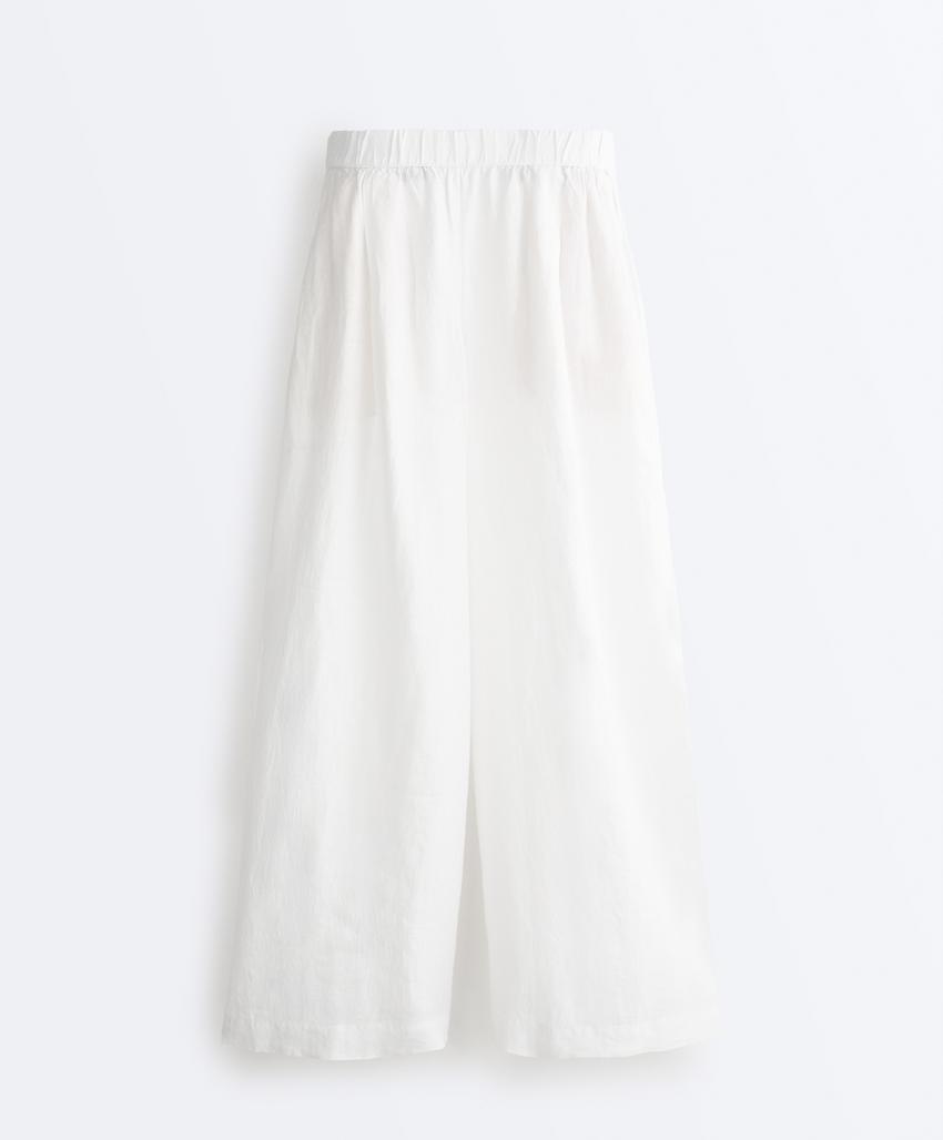 Брюки широкого кроя из 100%-го льна
