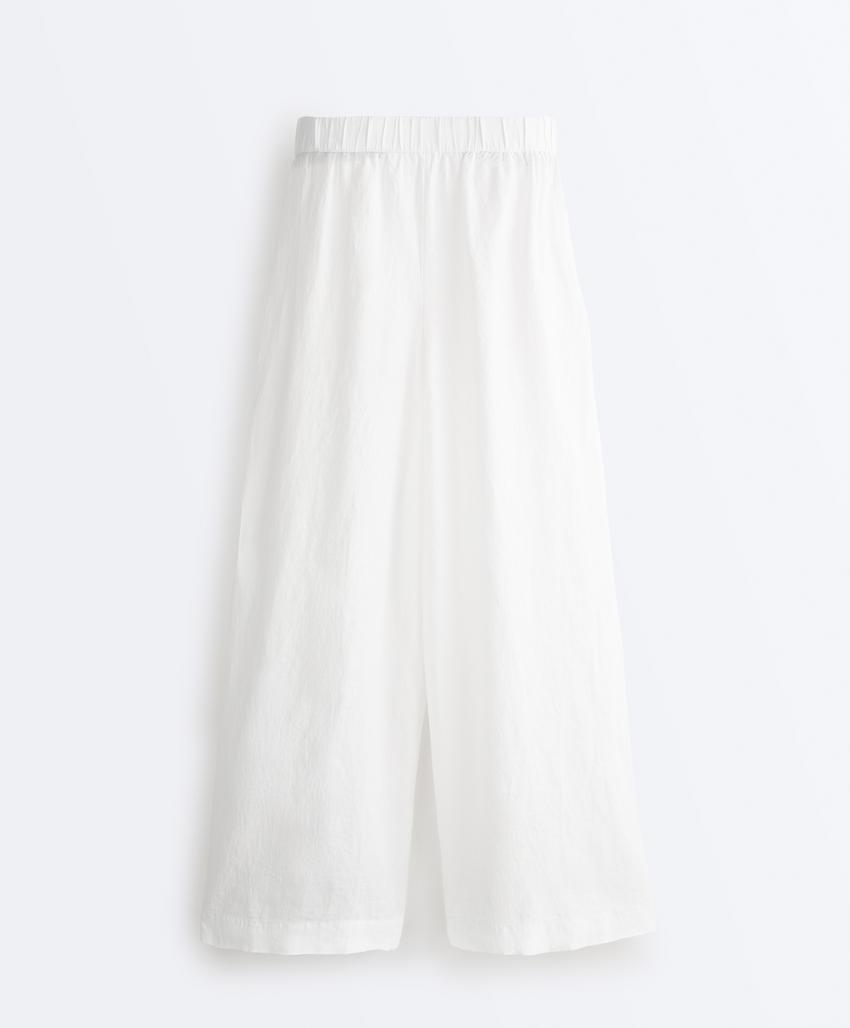 Брюки широкого кроя из 100%-го льна