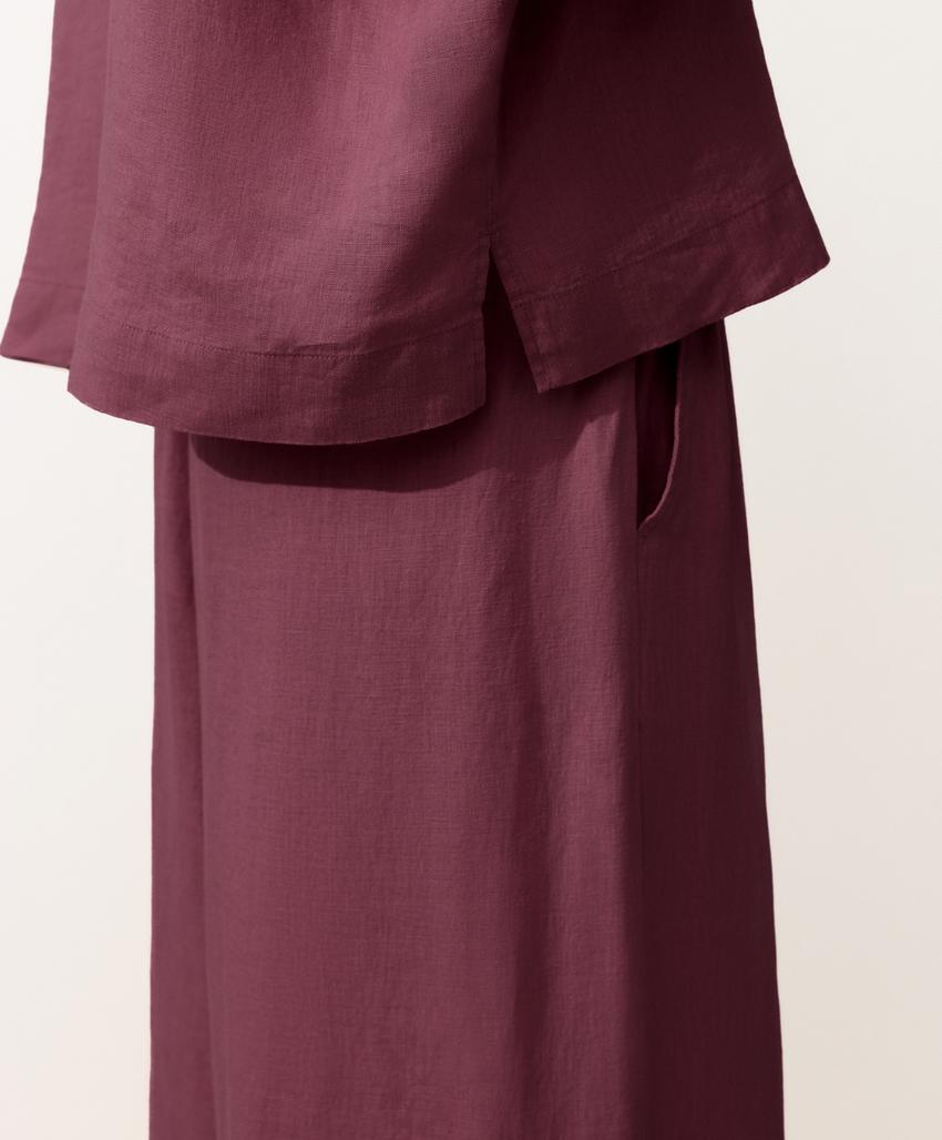 Рубашка оверсайз с короткими рукавами из 100%-го льна