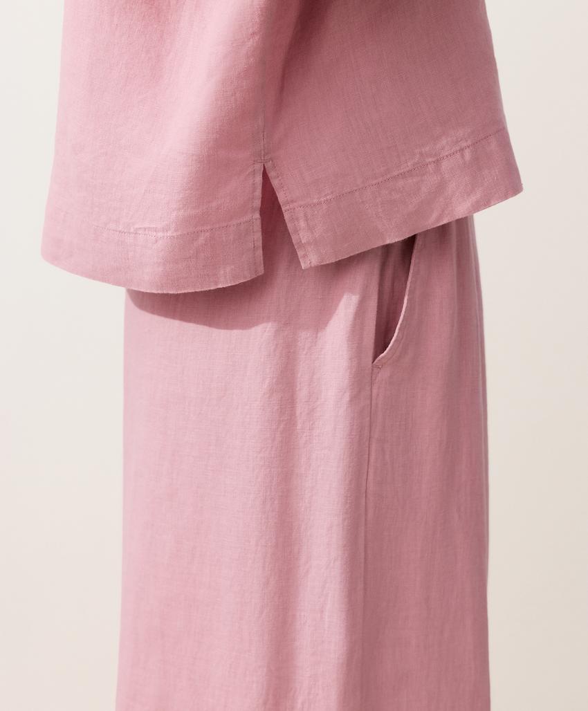 Рубашка оверсайз с короткими рукавами из 100%-го льна