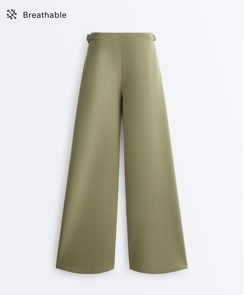 Широкие брюки-пике  с пряжками