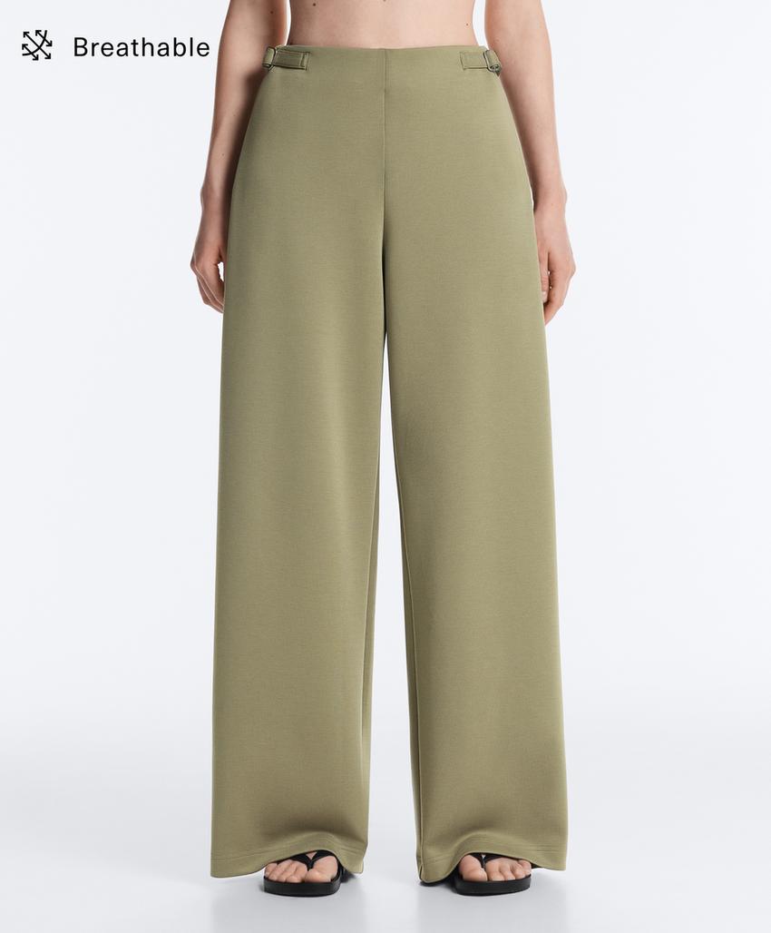 Широкие брюки-пике  с пряжками