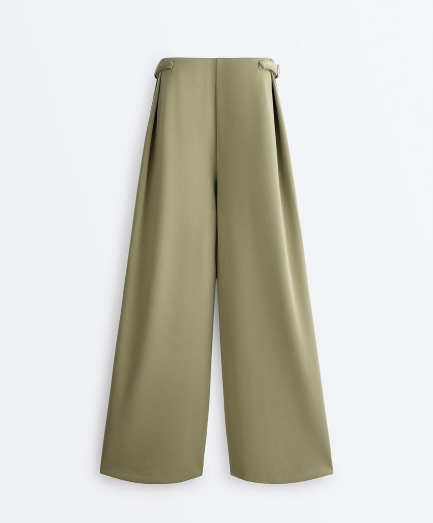 Широкие брюки-пике  с пряжками