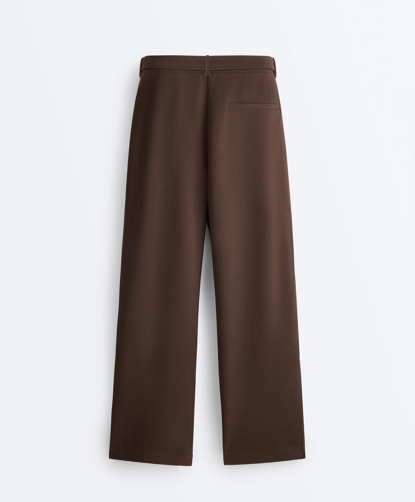 Брюки слим с низкой посадкой из хлопка пике с рельефным швом