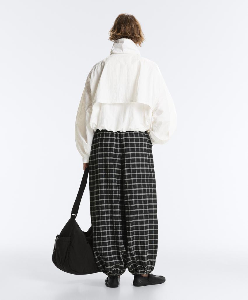 Брюки-блумеры в клетку из хлопка