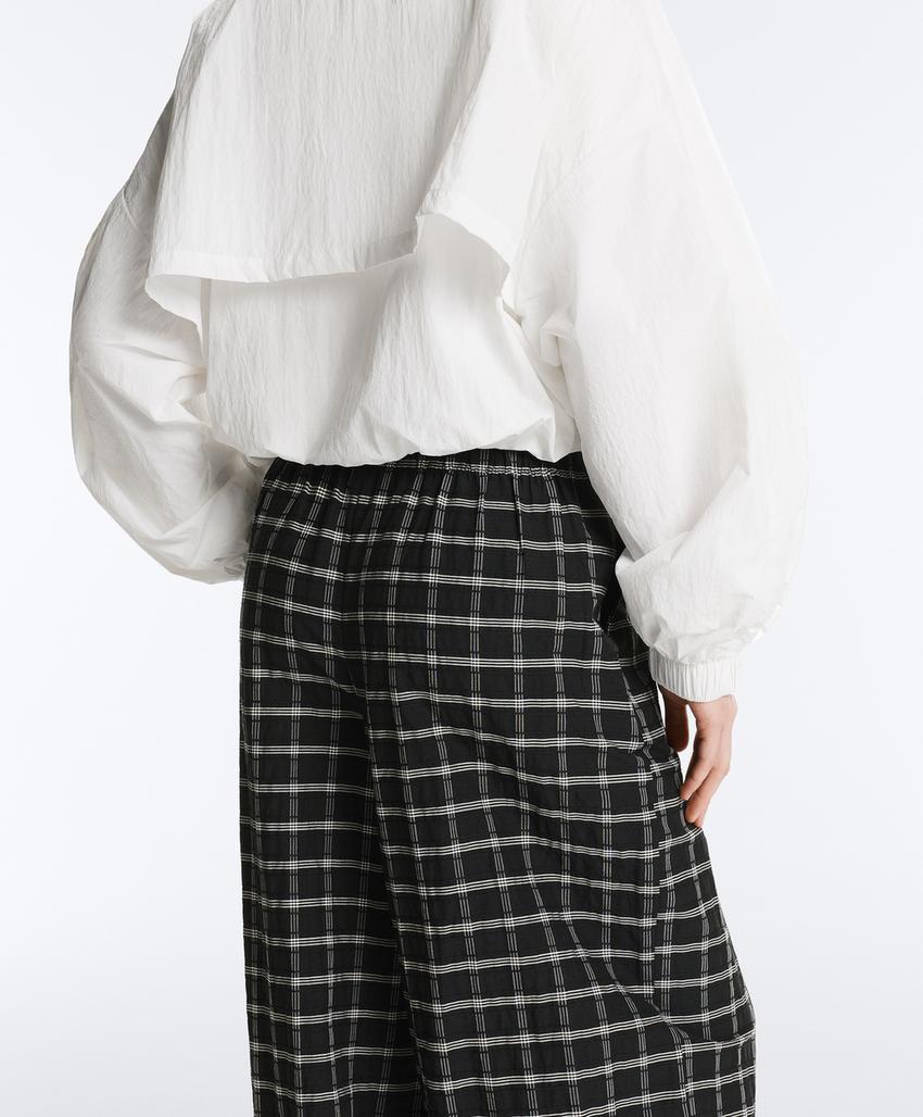 Брюки-блумеры в клетку из хлопка