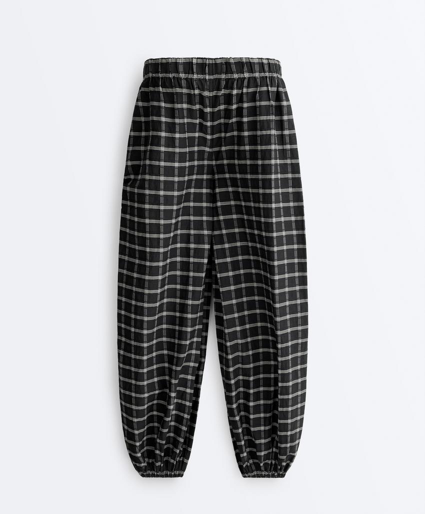 Брюки-блумеры в клетку из хлопка