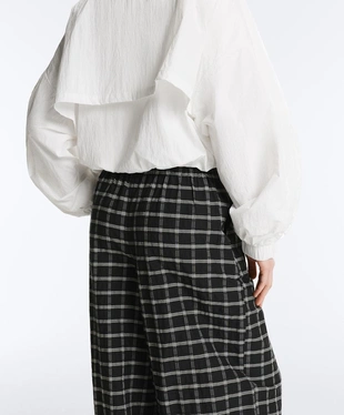 Брюки-блумеры в клетку из хлопка- Заказать в России