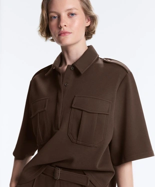 Толстовка Utility с коротким рукавом из хлопка пике- Заказать в России